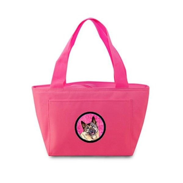Carolines Treasures Carolines Treasures LH9398PK-8808 Pink Norwegian Elkhound Zippered Insulated School Washable And Stylish Lunch Bag Cooler LH9398PK-8808